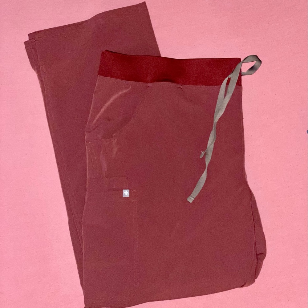 Figs - Dark Cherry Kade Cargo Scrub pants - 2XL